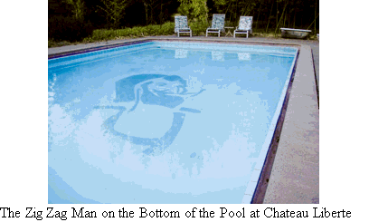 The Zig Zag Man on the Bottom of the Pool at Chateau Liberté