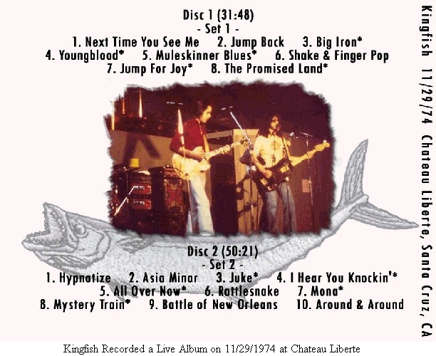 Kingfish Recorded a Live Album at Chateau Liberté · Nov. 29, 1974